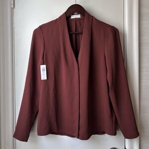 Nwt Babaton Power Blouse Brown